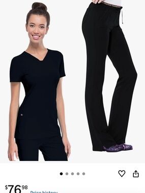 HeartSoul Women’s Black Boot Cut Scrub Pants 3 pairs of scrubs